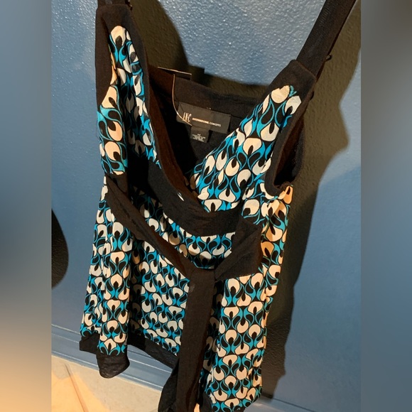 Bright blue peacock inspired dress by Inc size M NWT - Picture 5 of 11